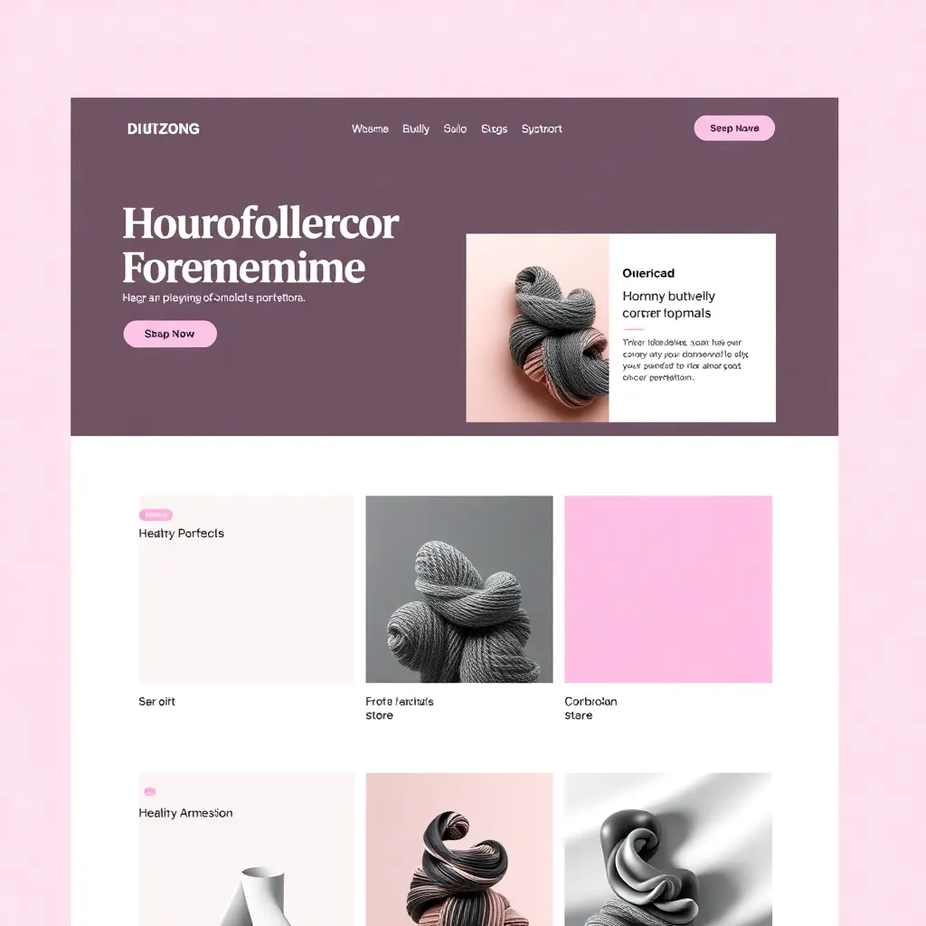 modern portfolio website design with minimalist layout, creative typography, pink and purple accents